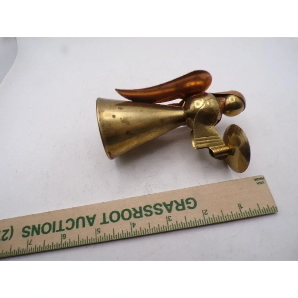 Vintage Brass and Copper Angel Candle Holder Mid Century Modern 4.5 Inch Figurin